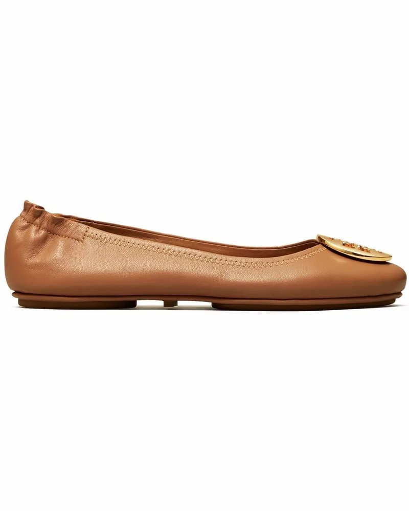 Tory Burch Minnie Travel Ballerinas - Gold Gold