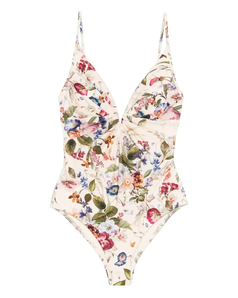 Zimmermann floral-pattern swimsuit - Nude Nude