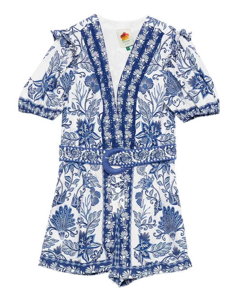 FARM Rio Shell Garden Playsuit - Weiß Weiß