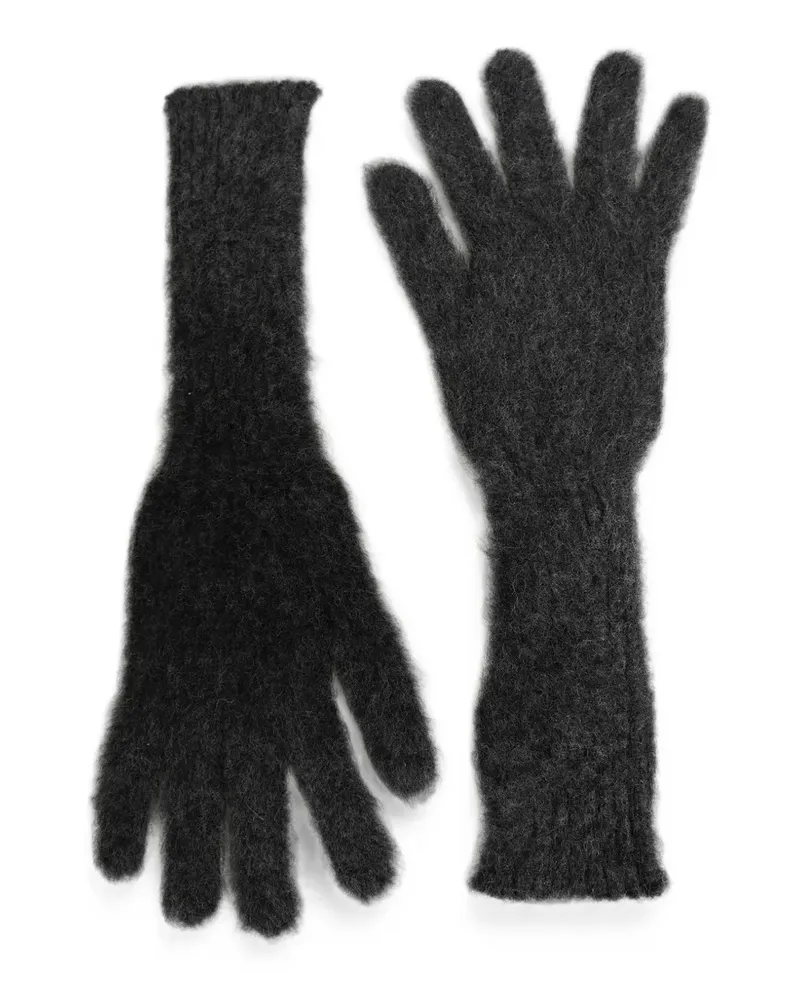 Maison Margiela brushed-knit wool gloves - Grau Grau
