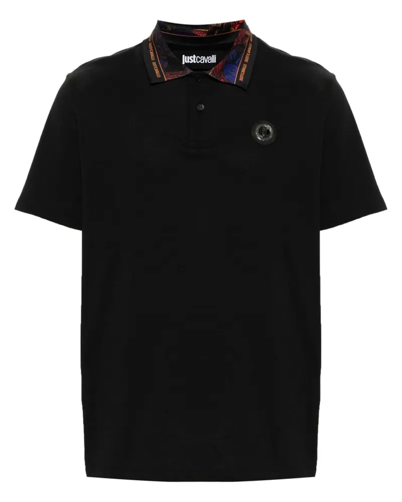 Just Cavalli Poloshirt mit Logo-Applikation - Schwarz Schwarz