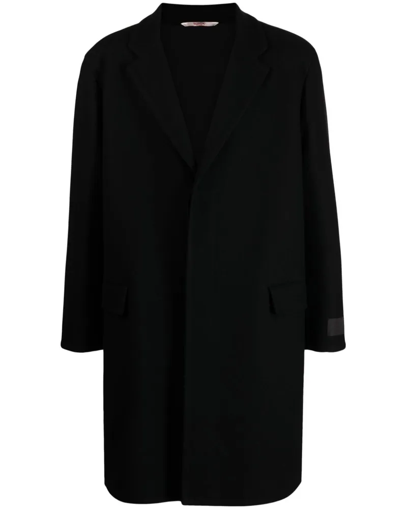 Valentino Garavani Einreihiger Mantel - Schwarz Schwarz