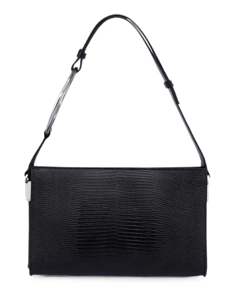 Dondup lizard-effect ring-detail clutch bag - Schwarz Schwarz