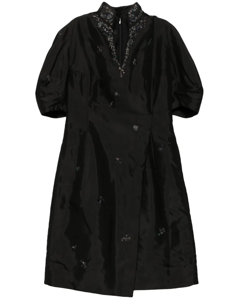 SHIATZY CHEN Minikleid mit Blumenstickerei - Schwarz Schwarz