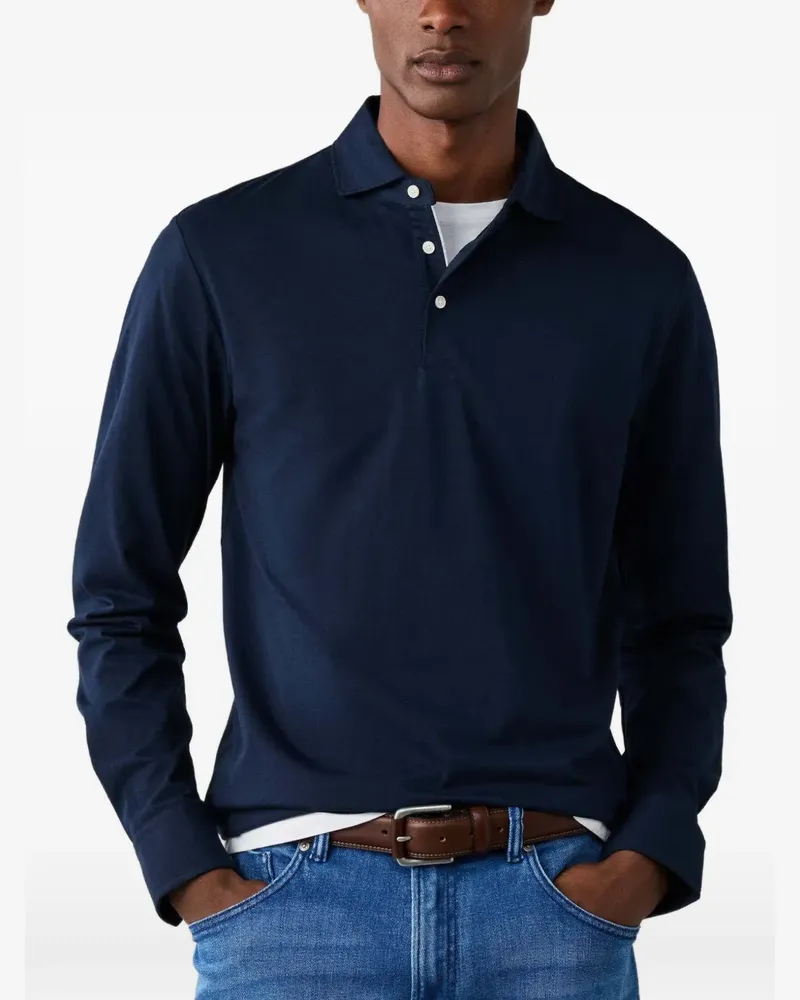 Hackett Langärmeliges Poloshirt - Blau Blau
