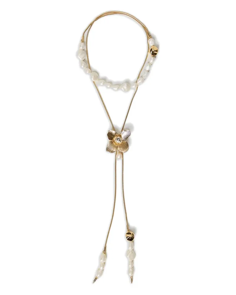 Twin-Set Halskette mit Perlenblume - Gold Gold