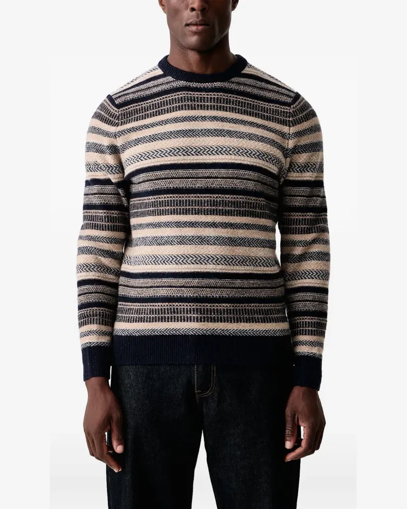 Barbour Highsted Fair Isle crew neck jumper - Blau Blau