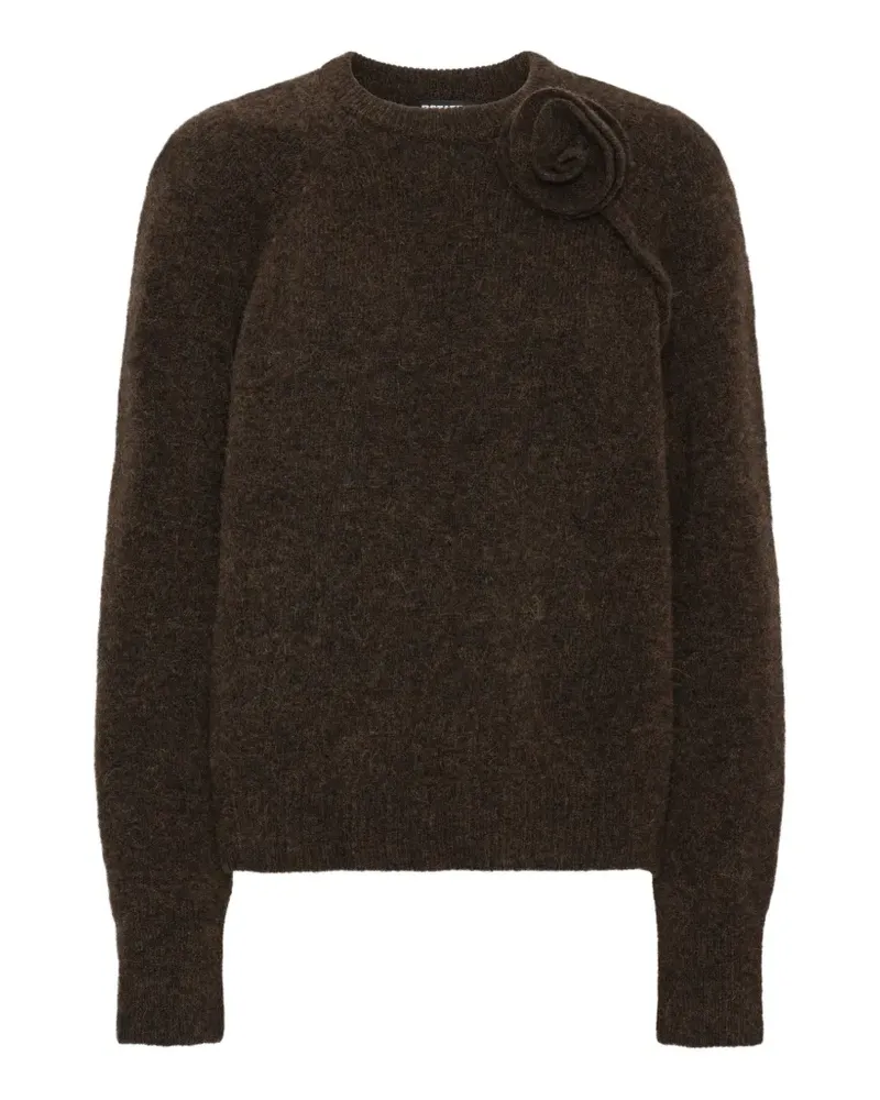 ROTATE Birger Christensen Pullover mit Blumenmuster in Dunkelbraun Braun
