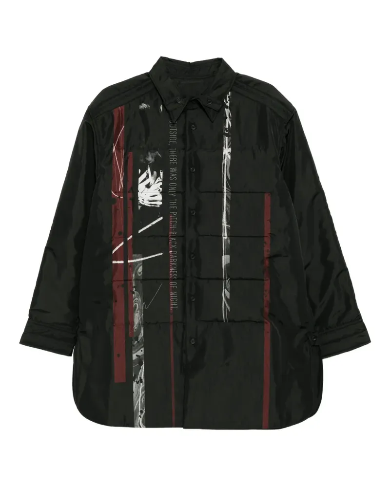 Yohji Yamamoto graphic-print padded jacket - Schwarz Schwarz