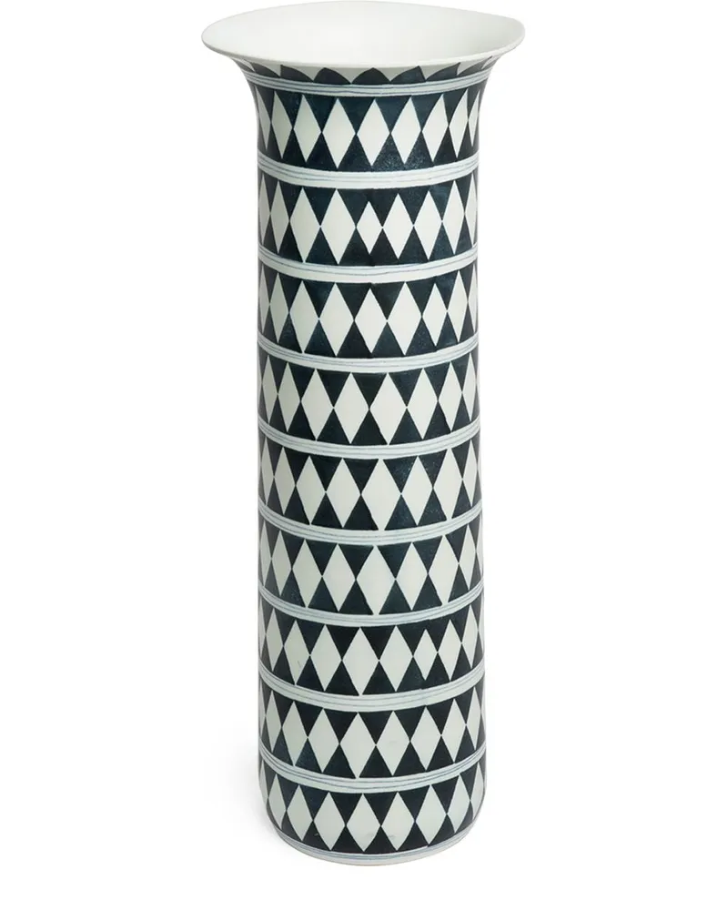 L’OBJET Vase mit Muster 43cm - Schwarz Schwarz