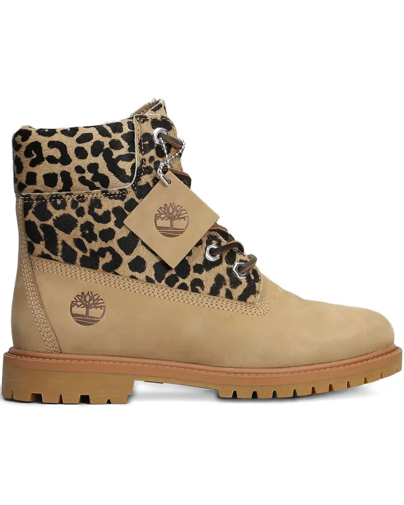 Timberland 6'' Premium leopard-print boots - Nude Nude