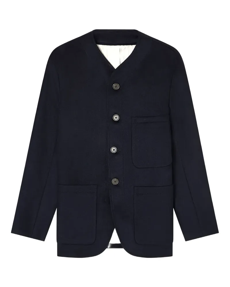 Emporio Armani Geknöpfte Jacke mit aufgesetzten Taschen - Blau Blau