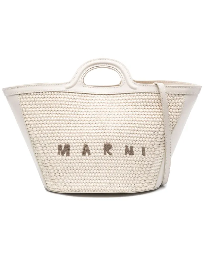 Marni Handtasche mit Logo-Stickerei - Weiß Weiß
