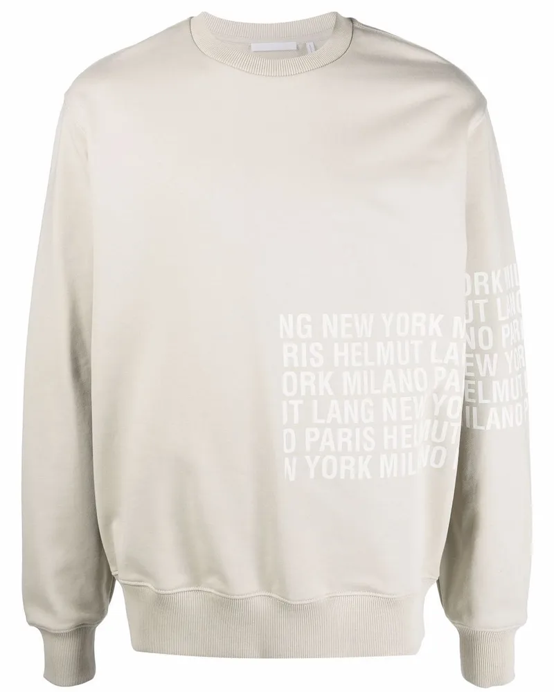 Helmut Lang Sweatshirt mit Logo-Print Nude