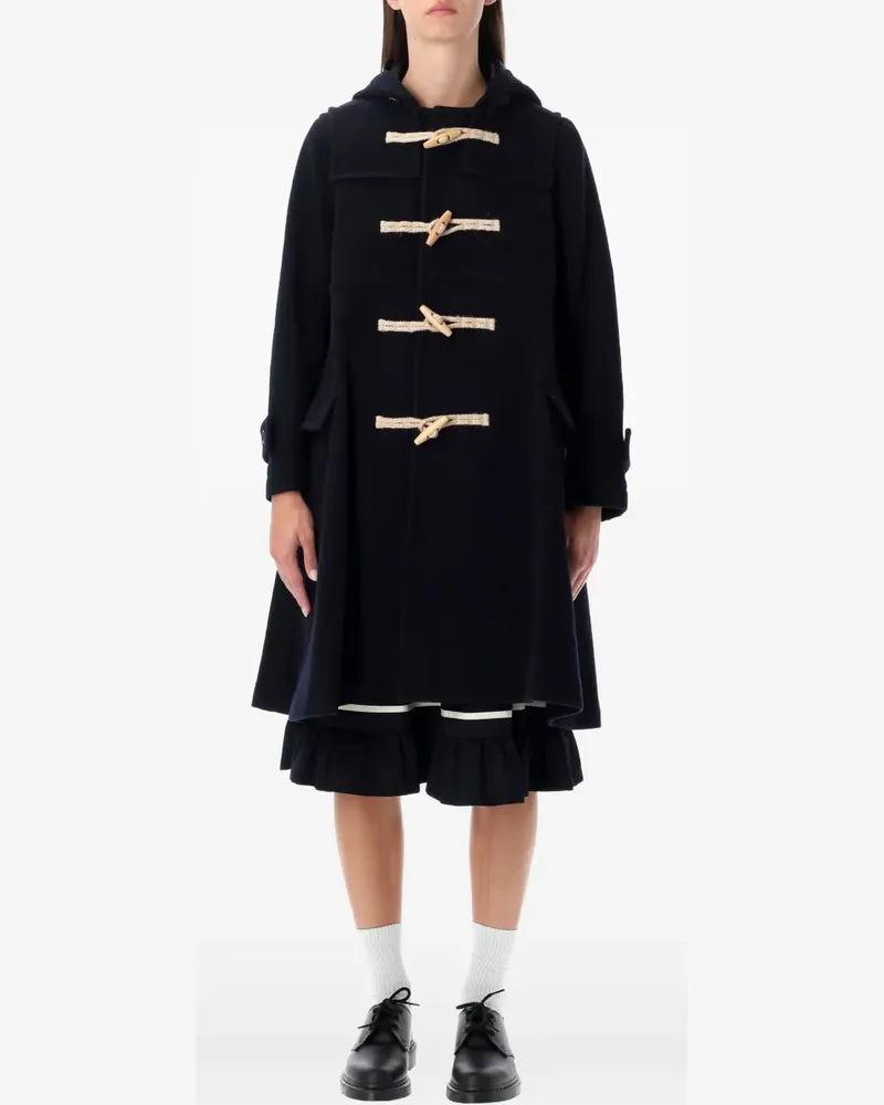 Comme des Garçons hooded toggle-fastening coat - Blau Blau
