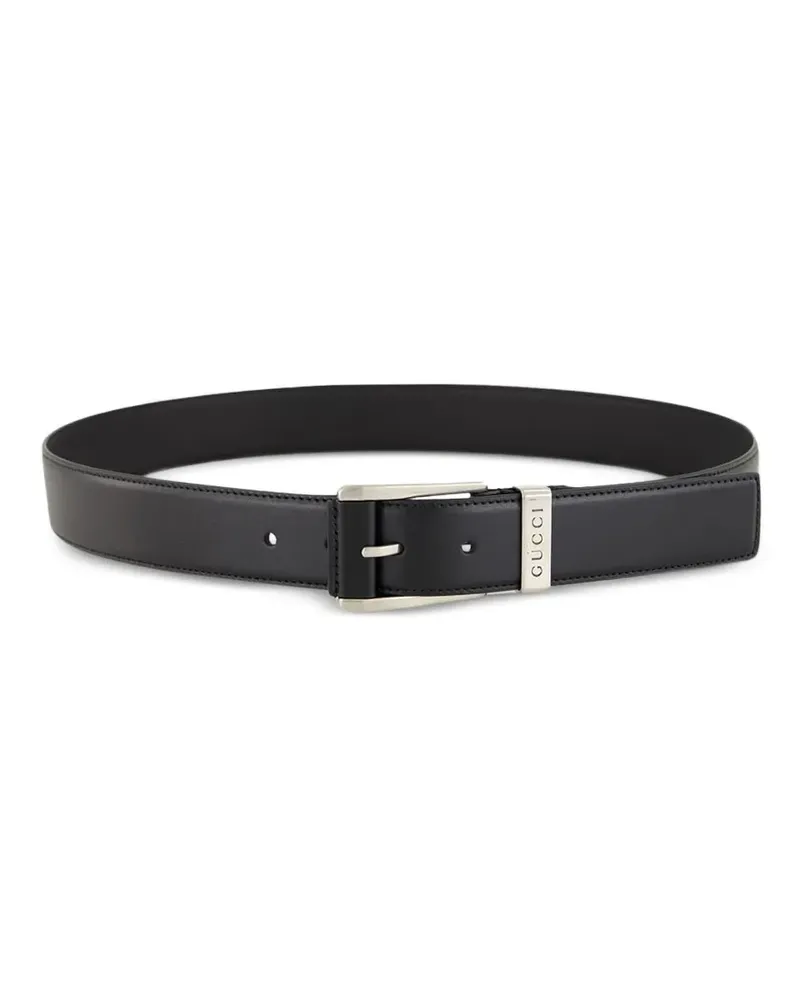 Gucci Gürtel mit gravierter Schnalle - Schwarz Schwarz