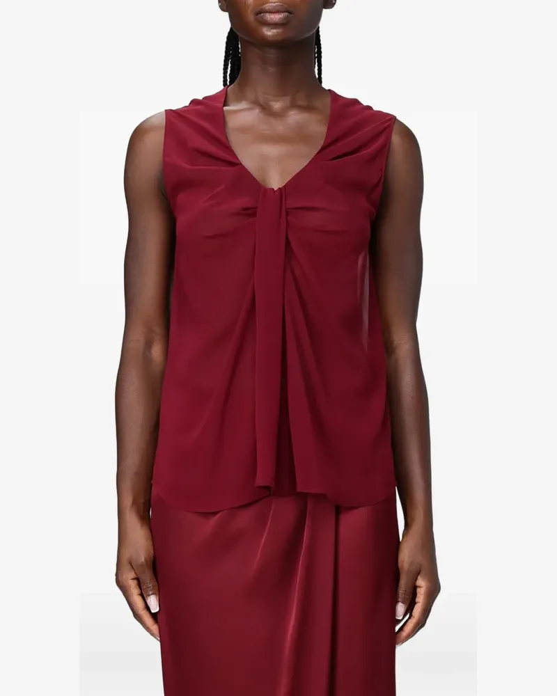 Hanita draped V-neck top - Rot Rot