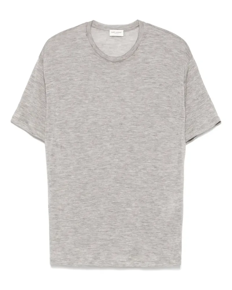 Saint Laurent Fein gestricktes T-Shirt - Grau Grau