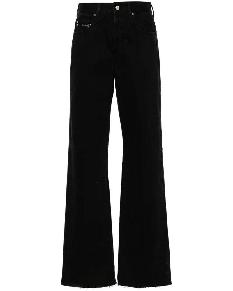 Gucci Halbhohe Straight-Leg-Jeans - Schwarz Schwarz