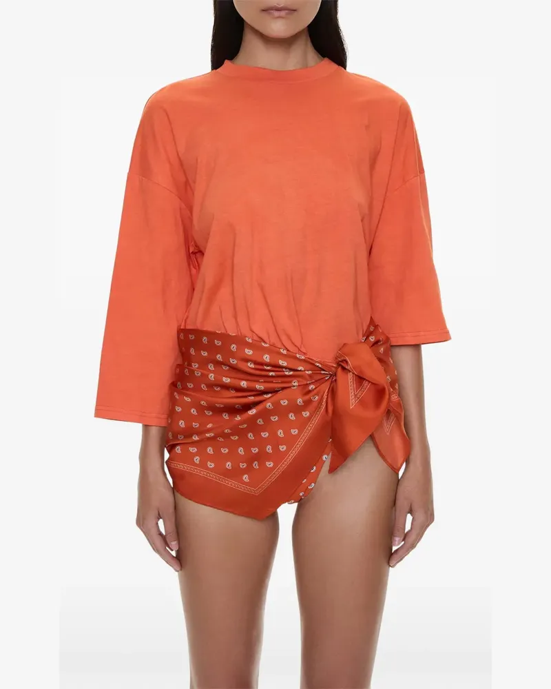 Christopher Esber Asymmetrisches Pareo-T-Shirt mit Bandana-Detail - Orange Orange