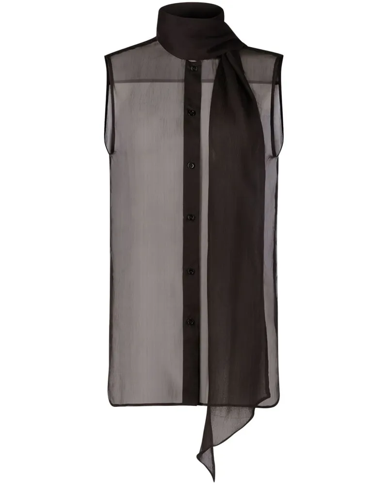 Nina Ricci Hemd mit Schleifenkragen - Schwarz Schwarz