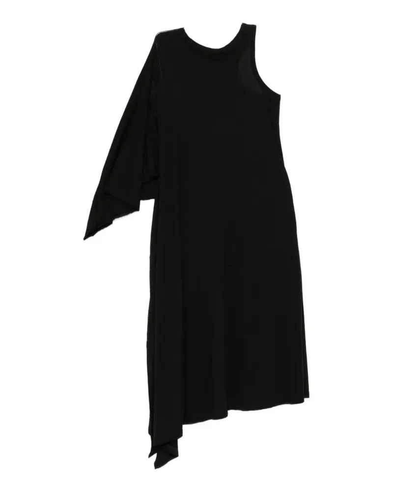 Yohji Yamamoto asymmetric draped dress - Schwarz Schwarz