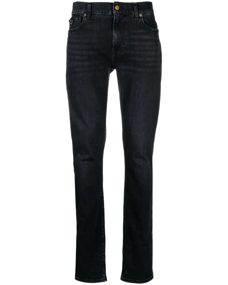 7 for all mankind Halbhohe Skinny-Jeans - Schwarz Schwarz