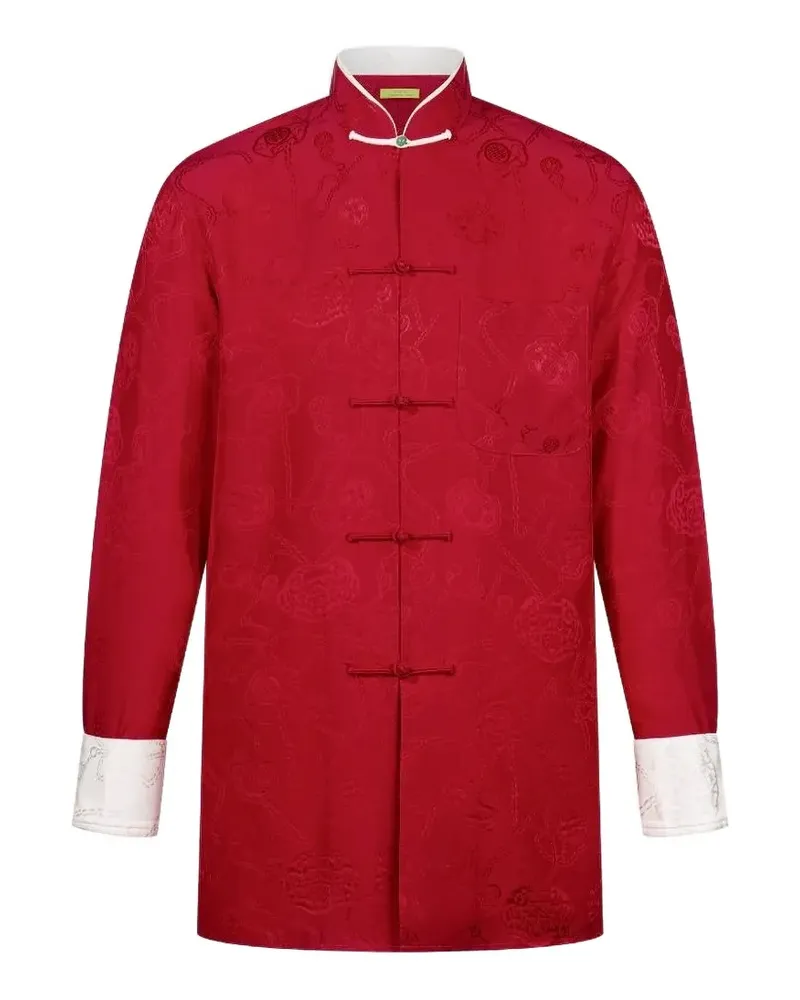 Shanghai Tang Jacquard-Hemd aus Seide - Rot Rot