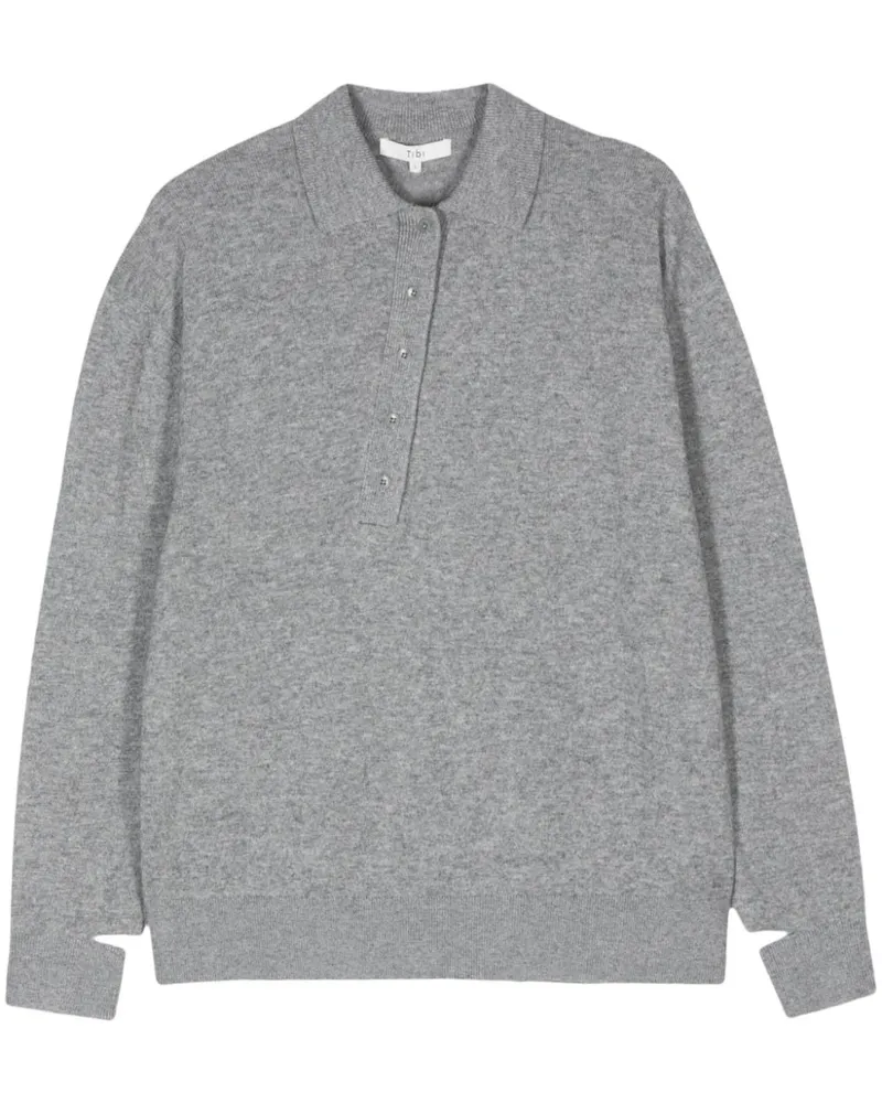 tibi Easy Poloshirt - Grau Grau