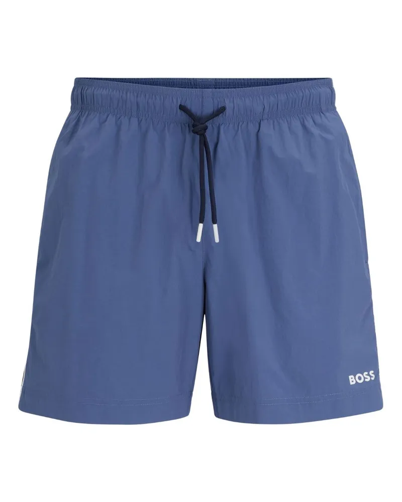 HUGO BOSS Badeshorts mit Logo-Print - Blau Blau