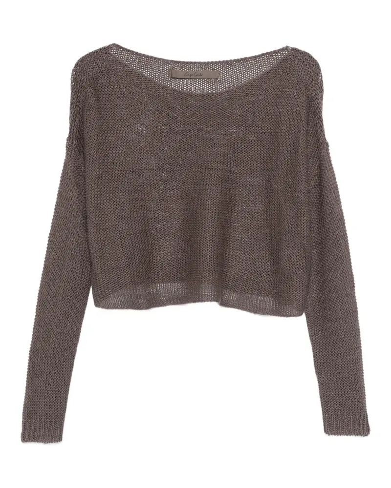 Enza Costa Pullover mit U-Boot-Ausschnitt - Grau Grau