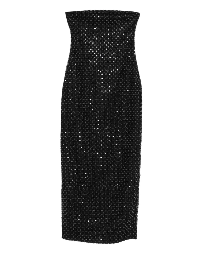ROTATE Birger Christensen beaded-embellishment maxi dress - Schwarz Schwarz