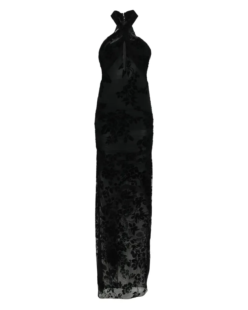 Pinko floral halter-neck dress - Schwarz Schwarz