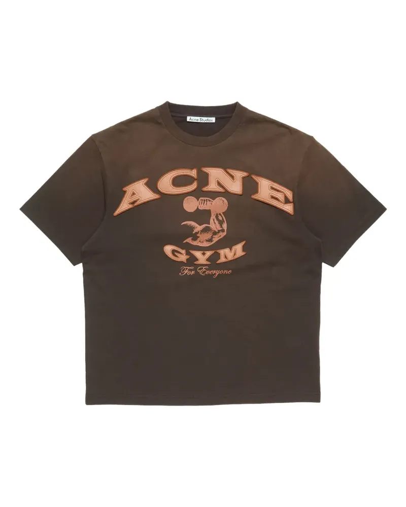 Acne Studios T-Shirt mit Logo-Applikation - Braun Braun