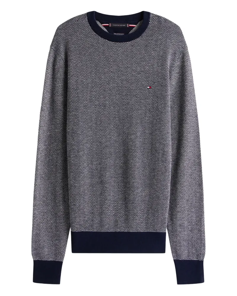 Tommy Hilfiger Pullover mit Fischgrätenmuster - Grau Grau