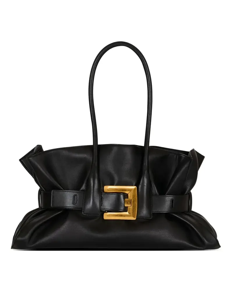Balmain Großer Anthem Tote Bag mit Schnallendetail - Schwarz Schwarz