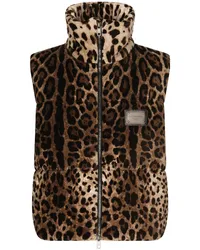 Dolce & Gabbana Gürtel mit Leoparden-Print Braun