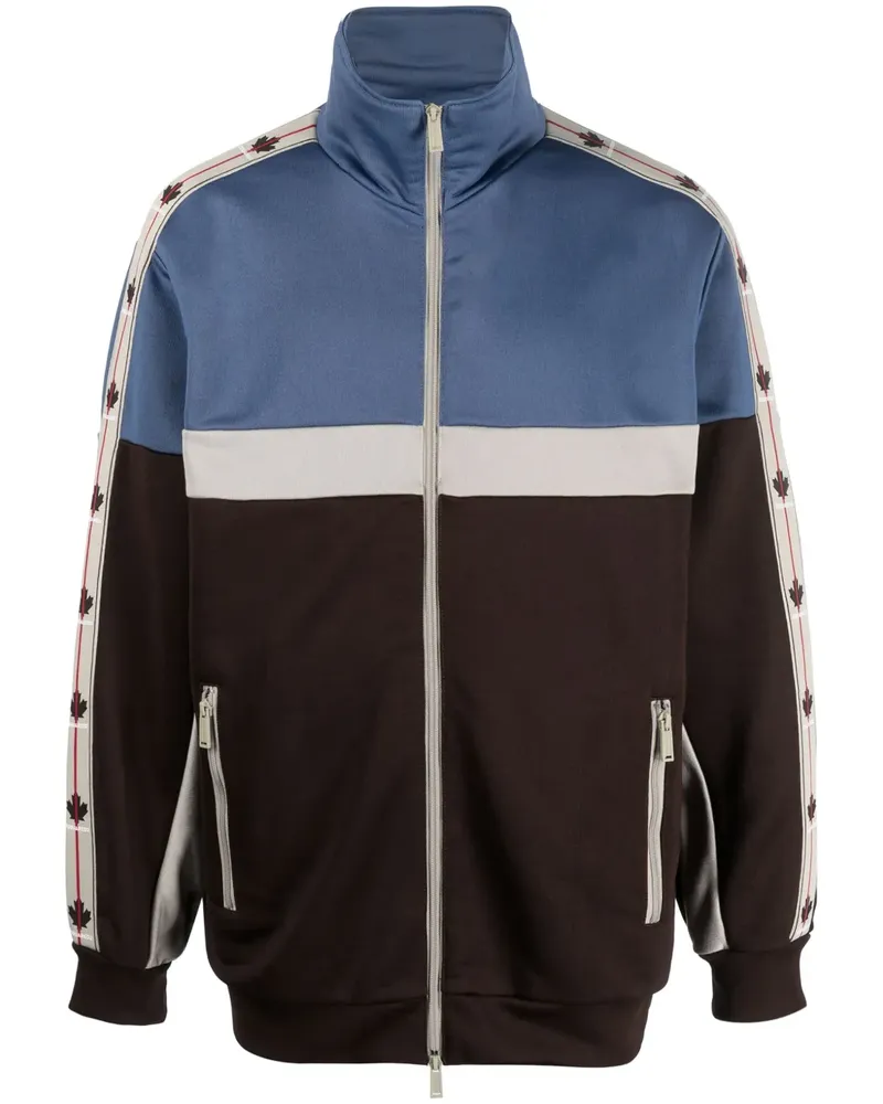 Dsquared2 Sweatshirtjacke mit Logo-Streifen - Blau Blau