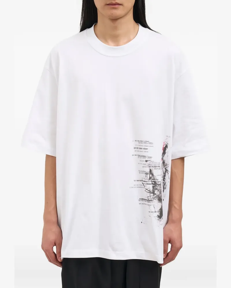 Isabel Benenato T-Shirt mit grafischem Print - Weiß Weiß