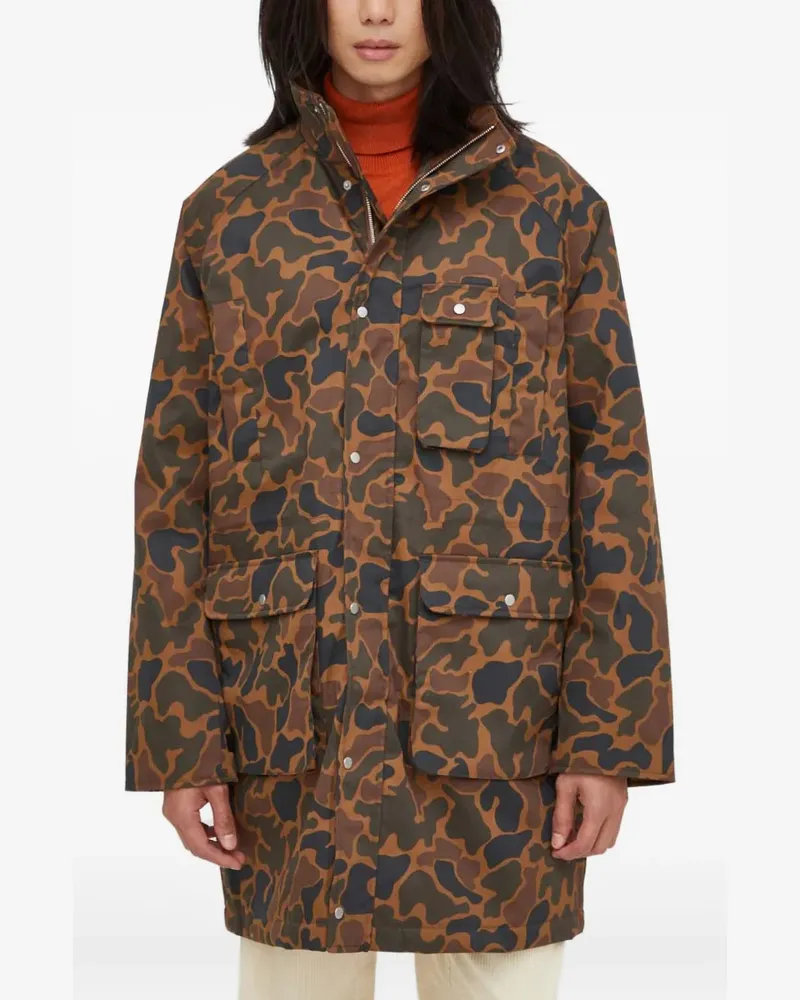 LES DEUX camouflage-pattern padded coat - Braun Braun