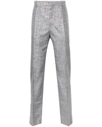 Alexander McQueen Hose im Metallic-Look Grau