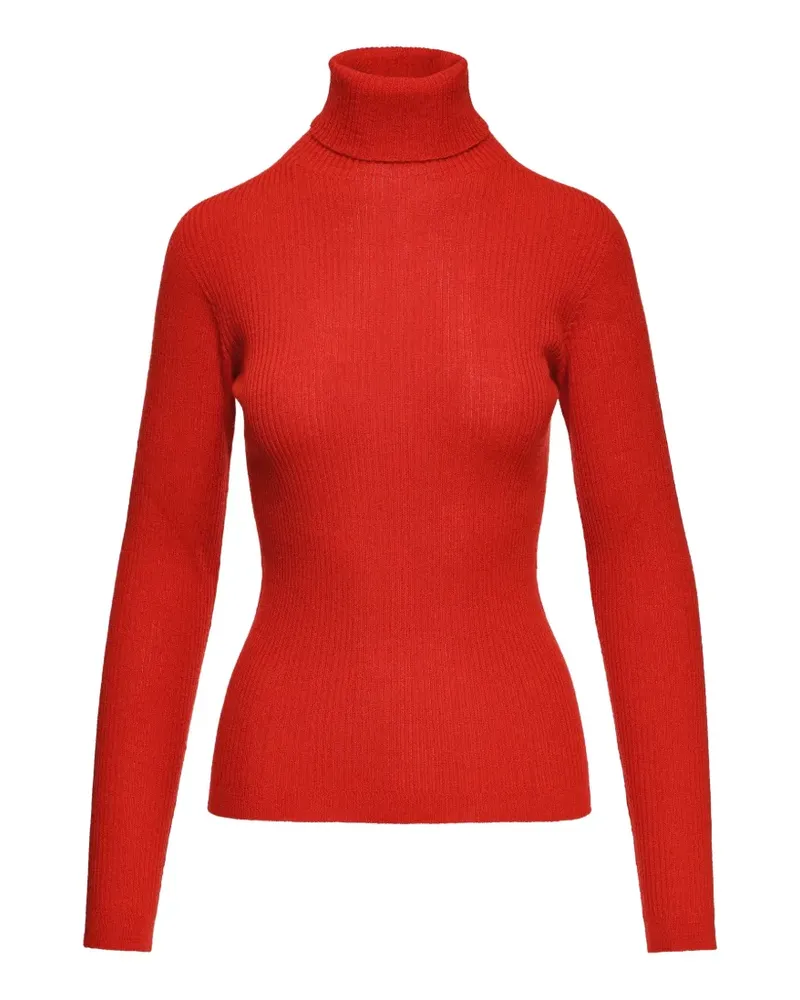 Essentiel Gerippter Kelmuse1 Rollkragenpullover - Rot Rot
