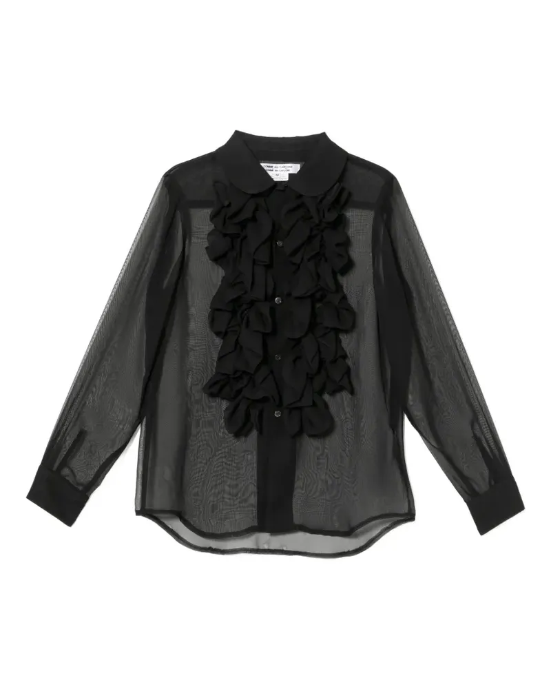 Comme des Garçons Gerüschtes Hemd - Schwarz Schwarz
