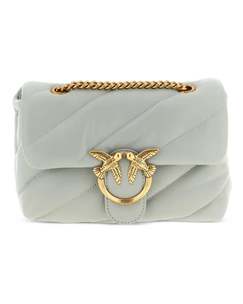 Pinko Mini Love Birds Umhängetasche mit Steppung - Grau Grau