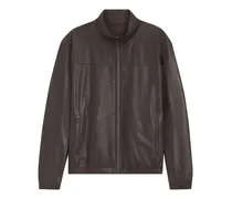 Lederjacke mit Reißverschluss - Braun