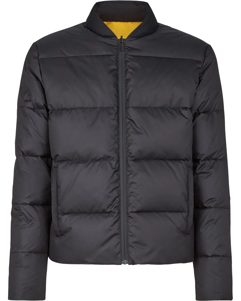 Fendi Wendbare Daunenjacke mit Logo Schwarz