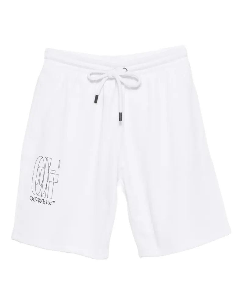 OFF-WHITE logo-print drawstring shorts - Weiß Weiß
