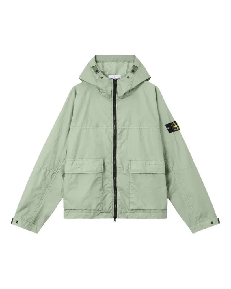 Stone Island logo-patch hooded parka - Grün Grün