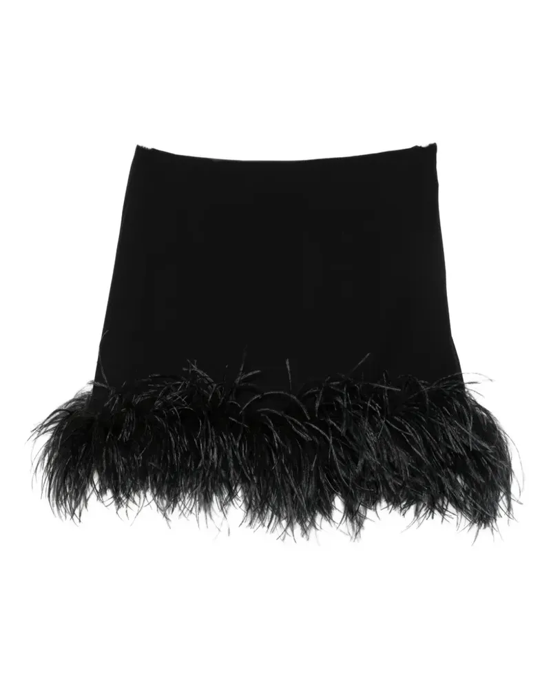 P.A.R.O.S.H. P.A.R.O H. feather-trim mini skirt - Schwarz Schwarz