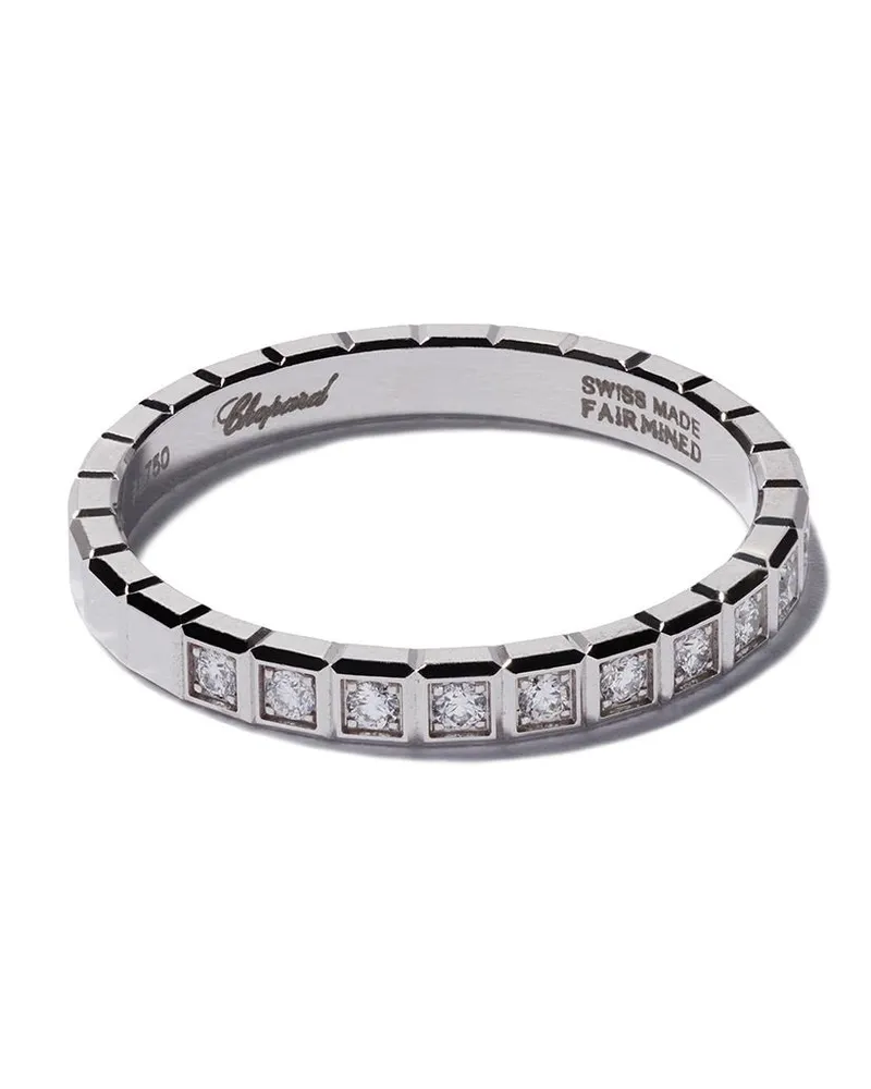 Chopard 18kt 'Ice Cube' Weißgoldring mit Diamant - Silber Silber